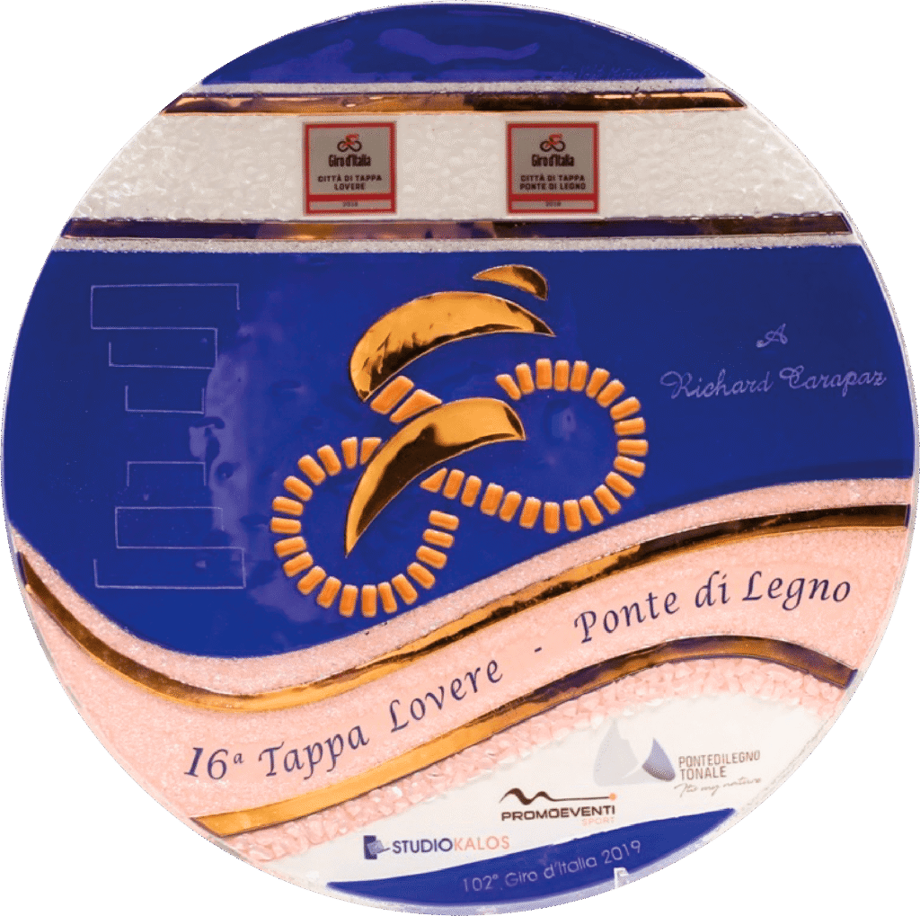 Piatto artistico vetrofusione giroditalia